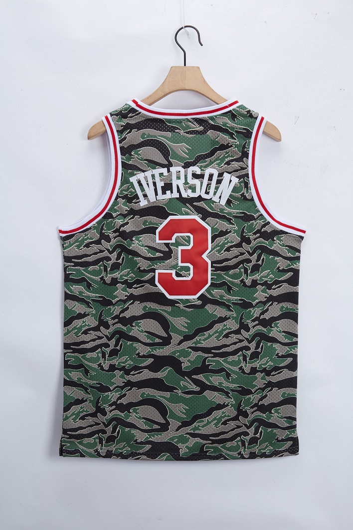 Men Philadelphia 76ers #3 Iverson Camo 2021 Game NBA Jersey